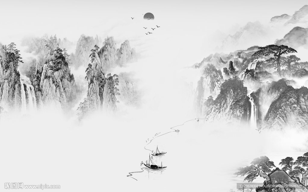 意境 现代高端山水 tIf分层