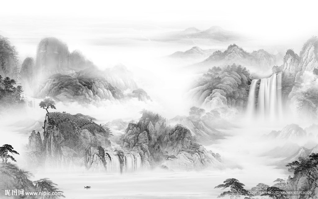 大气 现代高端山水 tIf分层