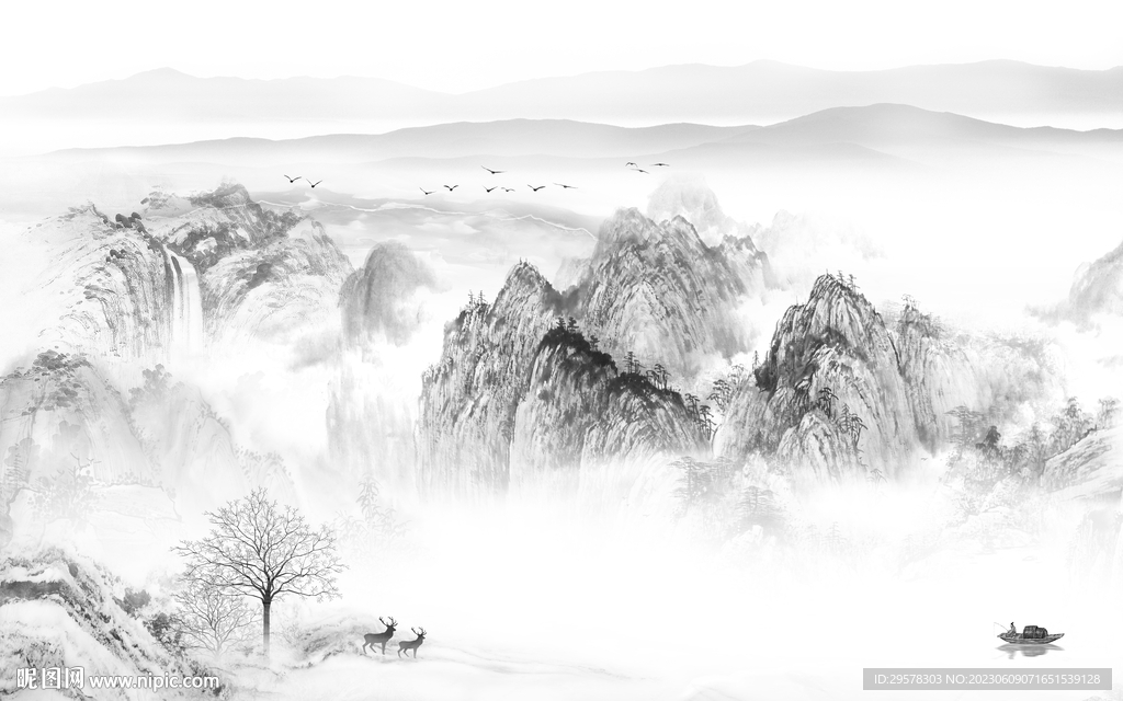 新款 新传灰色山水 TIf分层