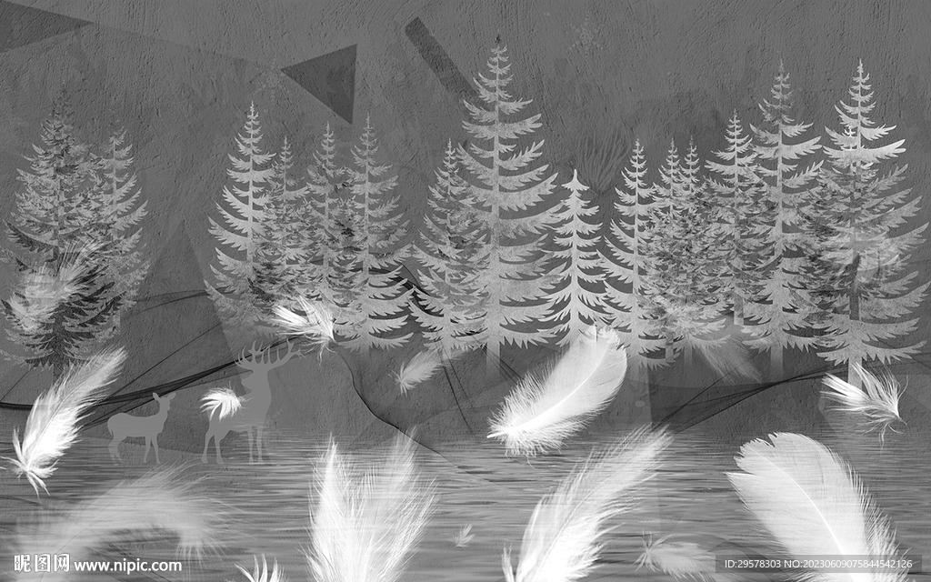 高清 灰色新装饰画 TIF分层