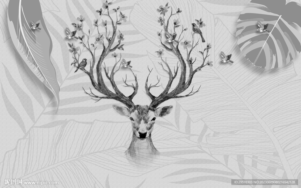 高档 灰色新装饰画 TIF分层