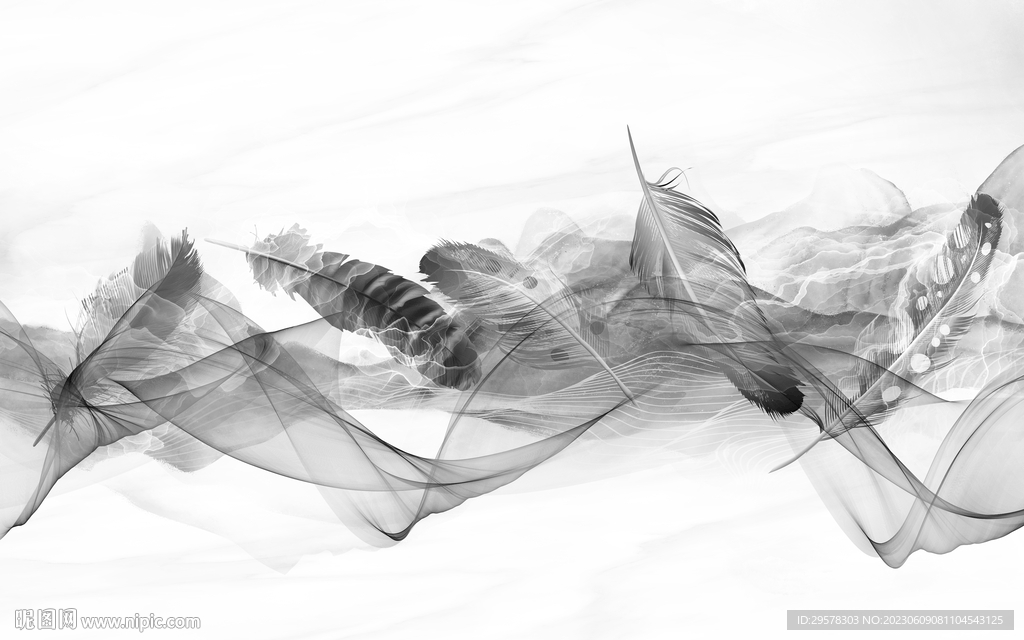 新款 意境灰色山水 TIf分层