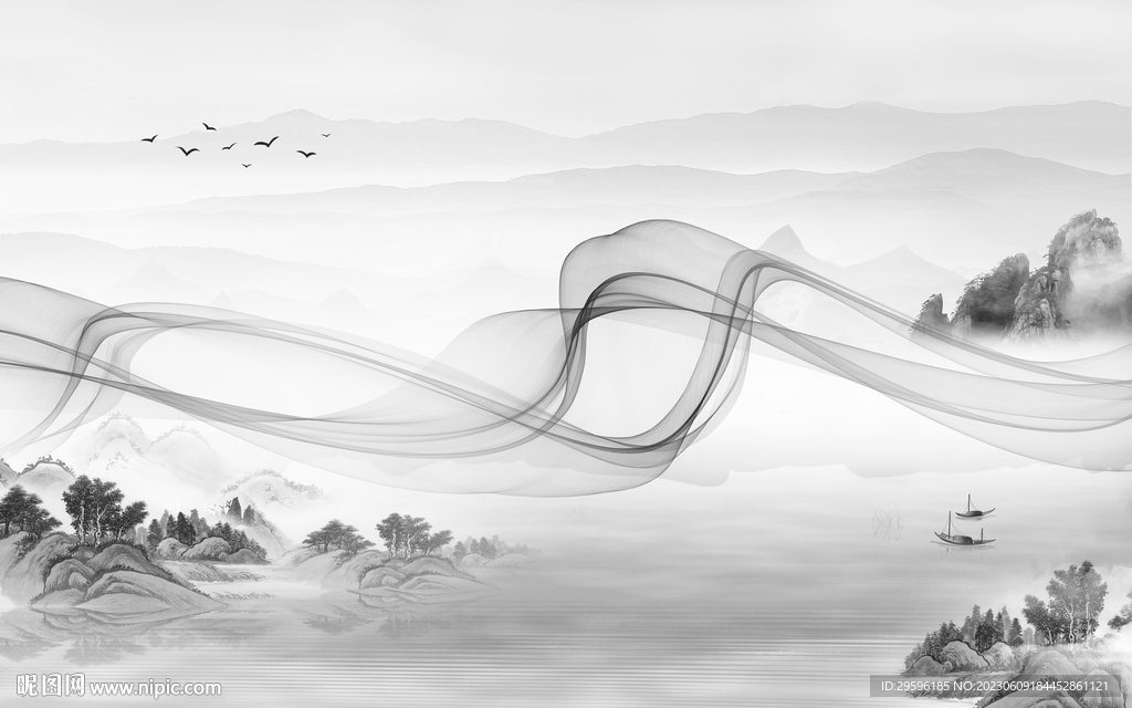 别墅 简意高清山水 TIf分层