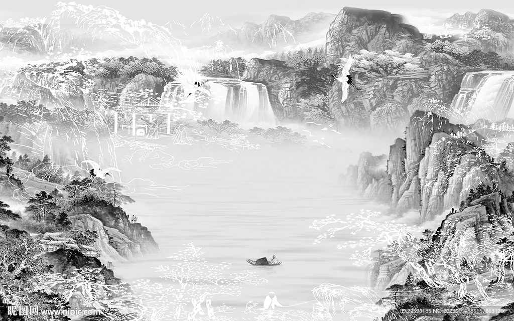 高档 简意高清山水 TIf分层