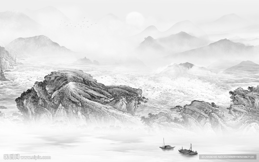 人气 简意高清山水 TIf分层