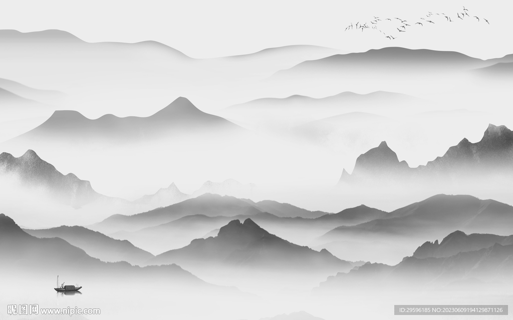 沙发 灰色高端山水 TIf分层