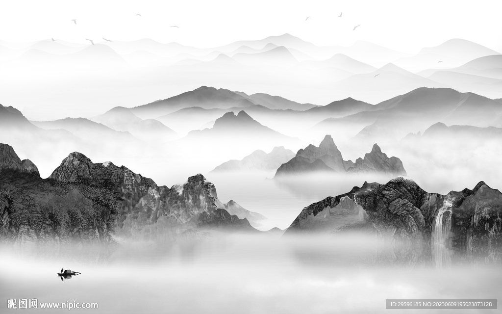 新品 灰色高端山水 TIf分层