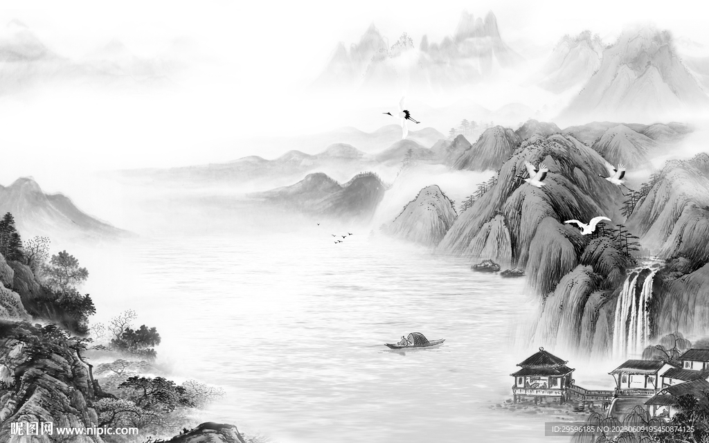 爆款 灰色高端山水 TIf分层