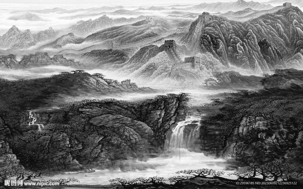 现代 简奢高档山水 tIf分层