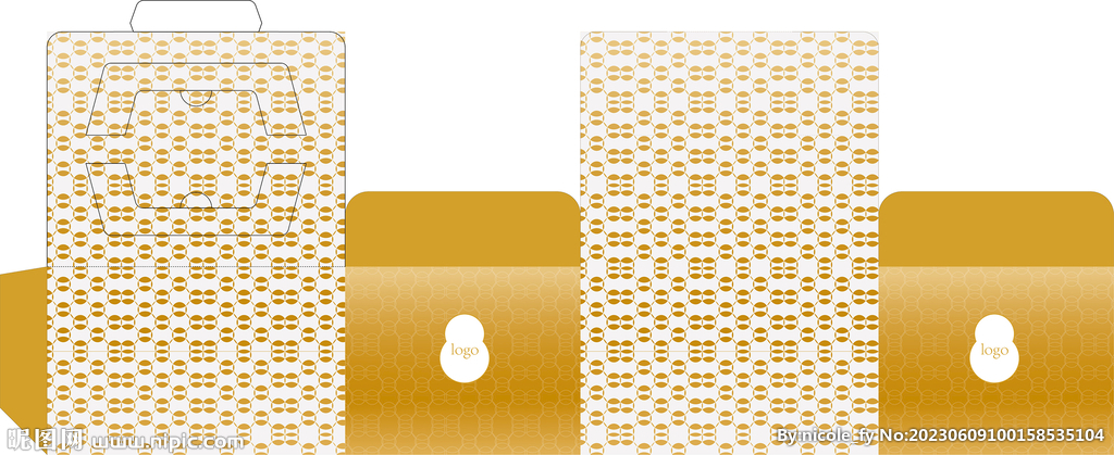 西点打包盒展开图