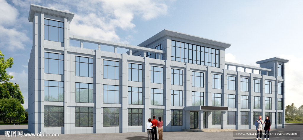 办公楼建筑外观设计案例效果图