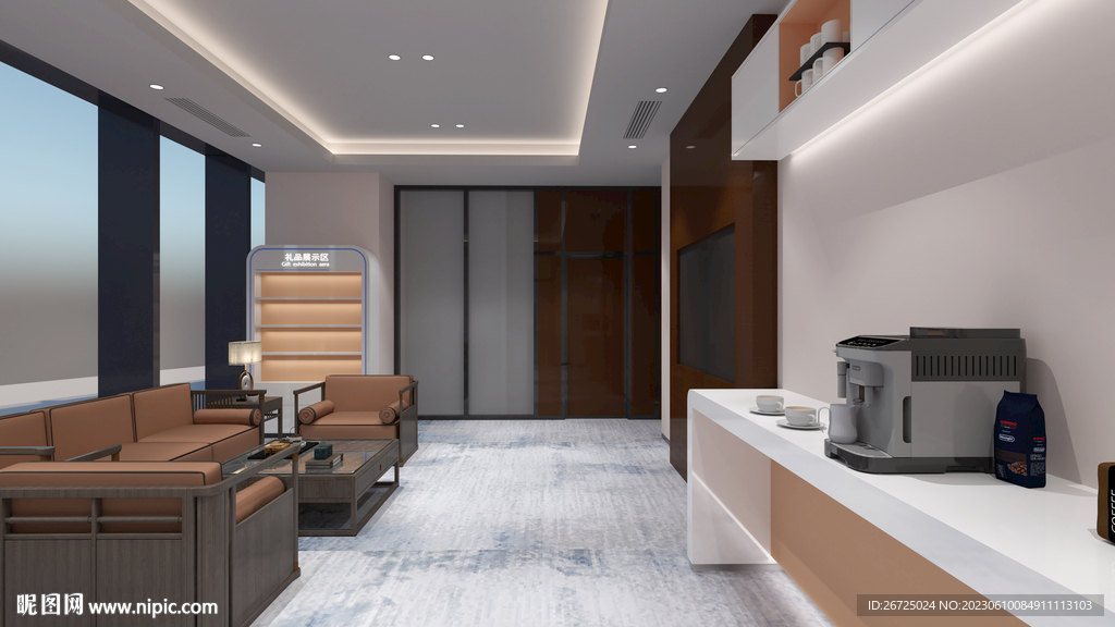 银行接待室设计案例效果图