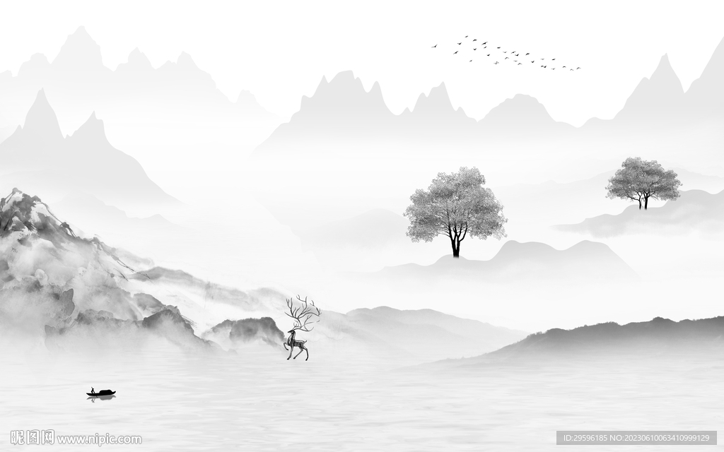 高雅 中式高端山水 tIf分层