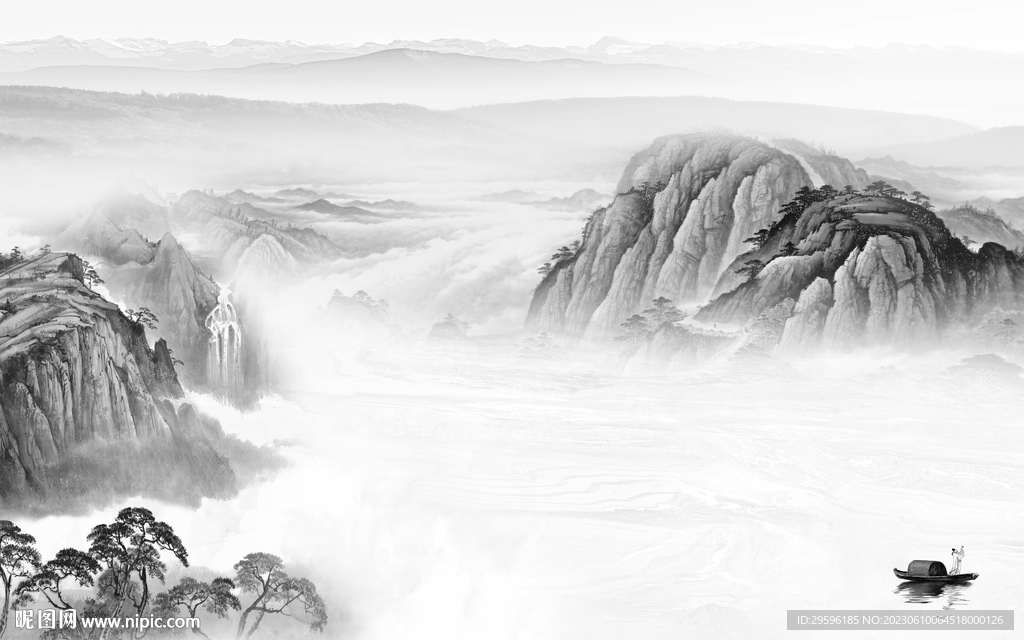 高档 中式高端山水 tIf分层