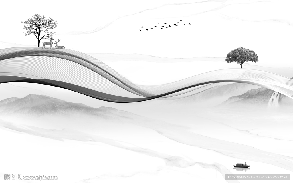 新传 中式高端山水 tIf分层