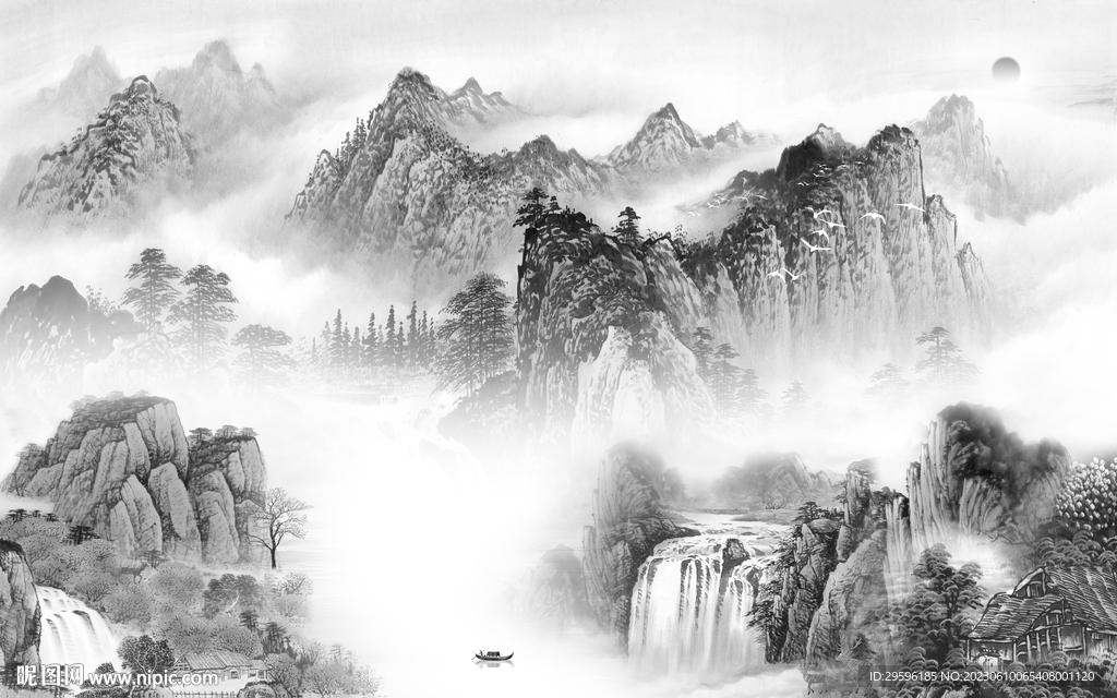 客厅 中式客厅山水 tIf分层