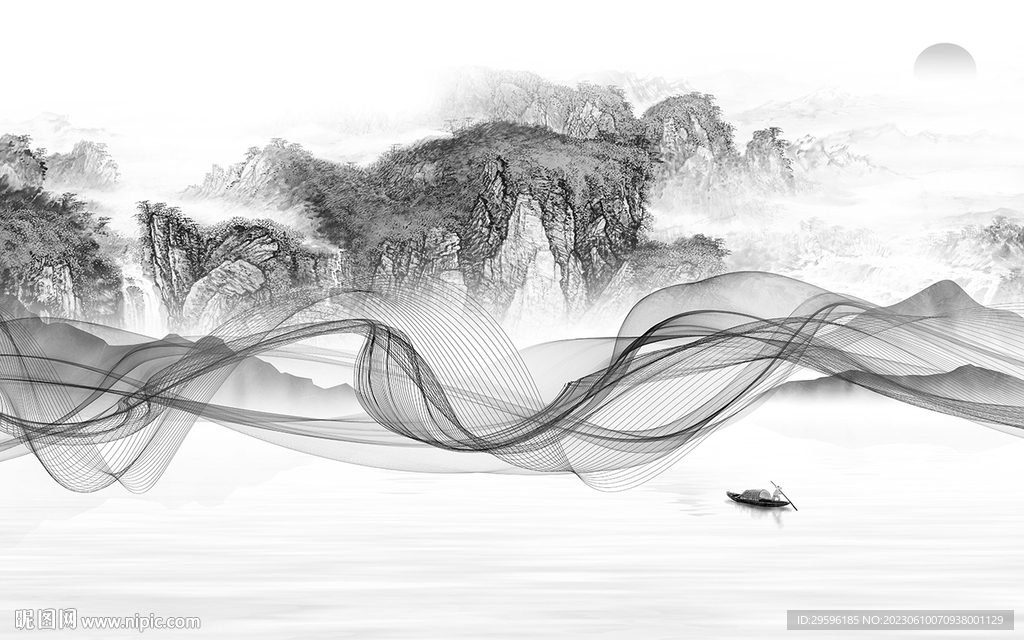 沙发 中式客厅山水 tIf分层