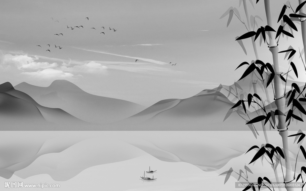 新款 灰色客厅山水 TIf分层