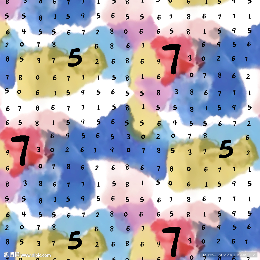 满版数字压彩色渐变几何