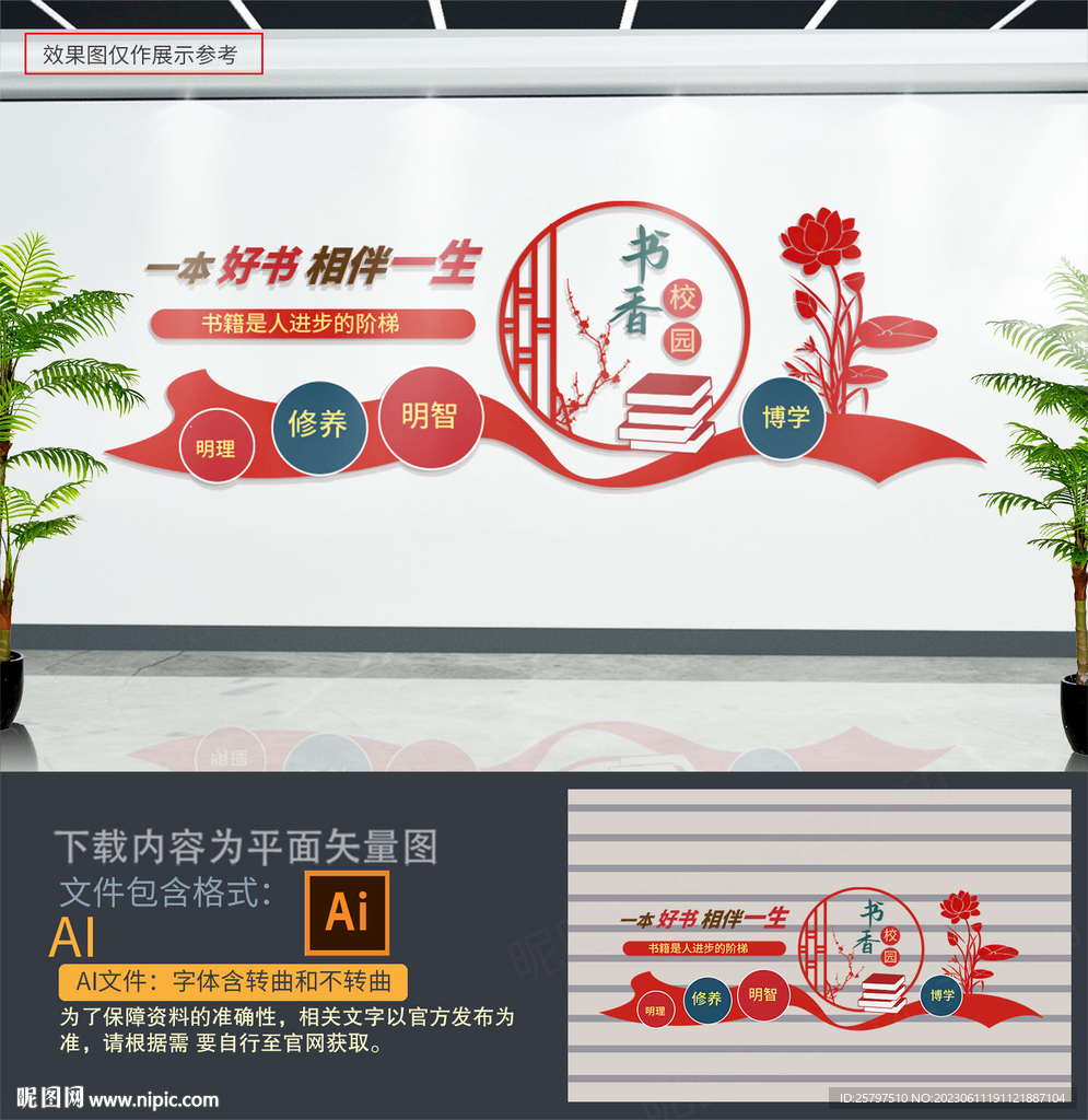 校园阅览室文化墙