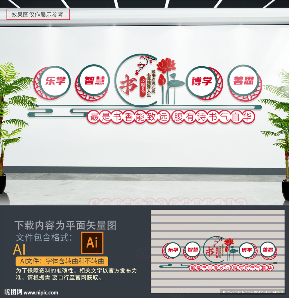 校园阅览室文化墙