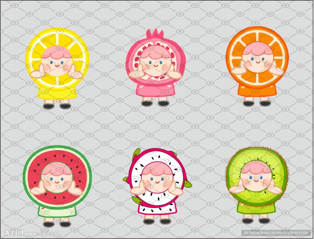 卡通水果女孩