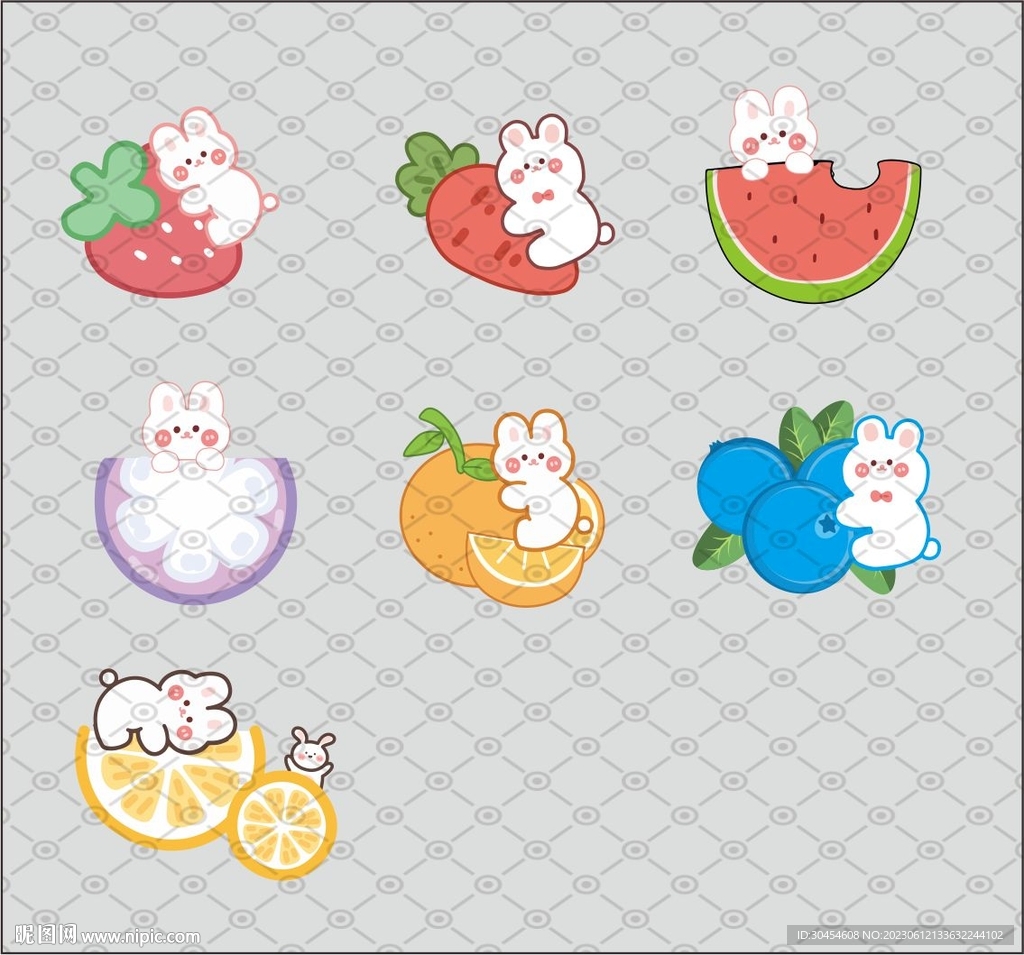 卡通水果兔