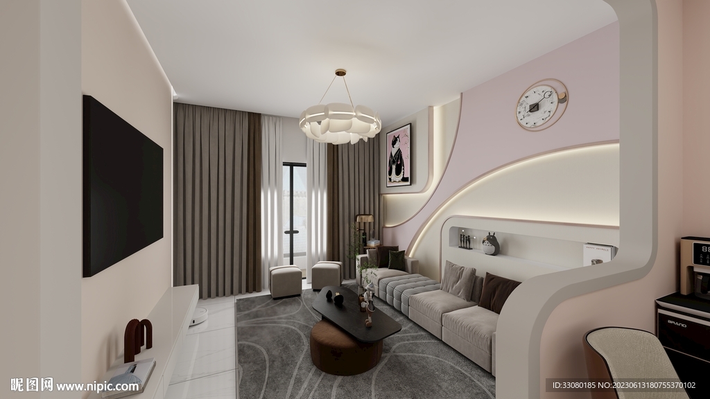 奶油风设计装修效果图