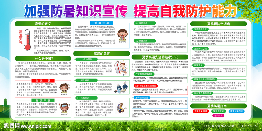 夏季预防中暑知识宣传栏