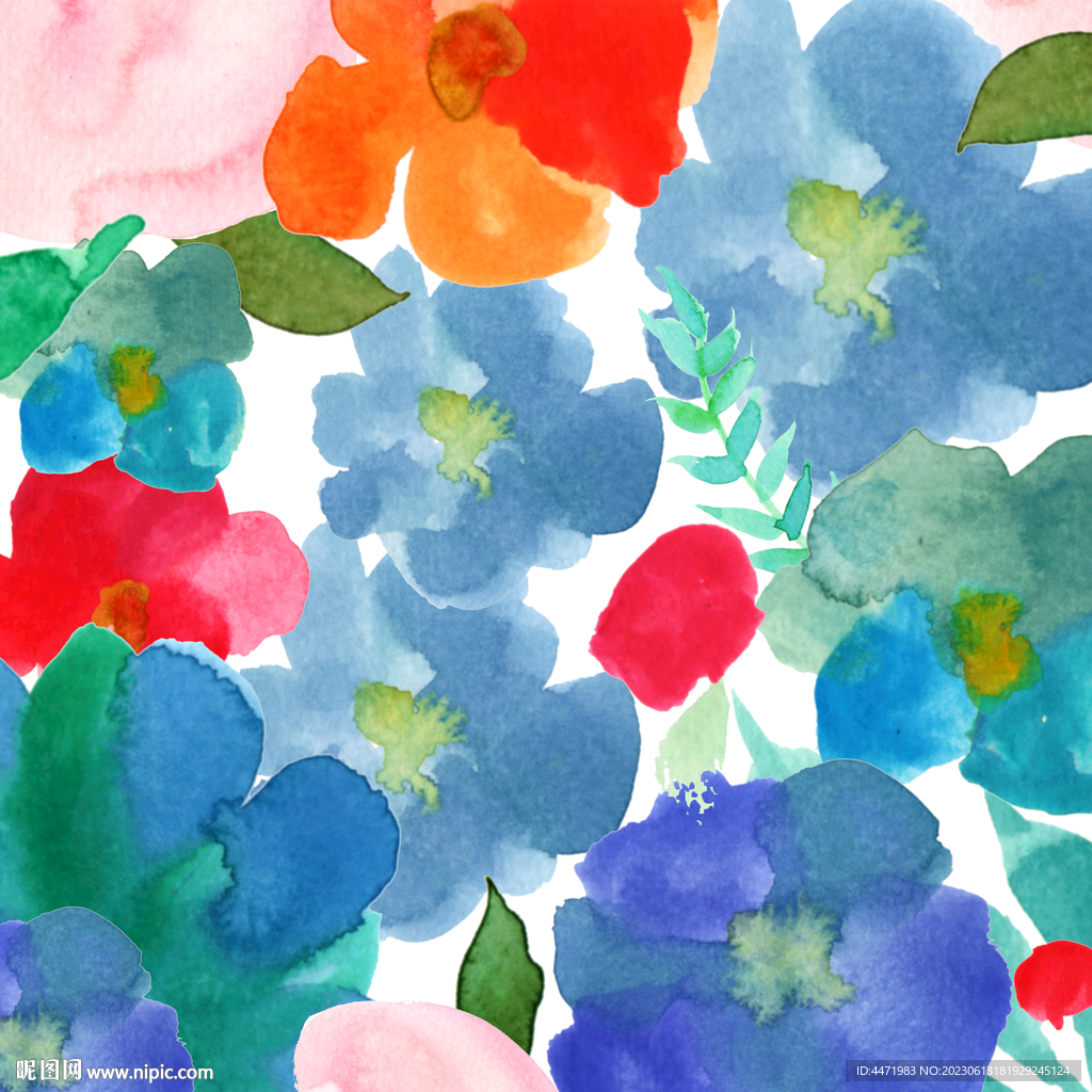 水彩花卉印花背景