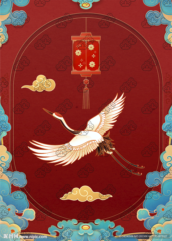 中国风古风祥云仙鹤壁纸