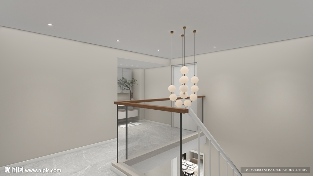 公寓二楼楼梯间效果图