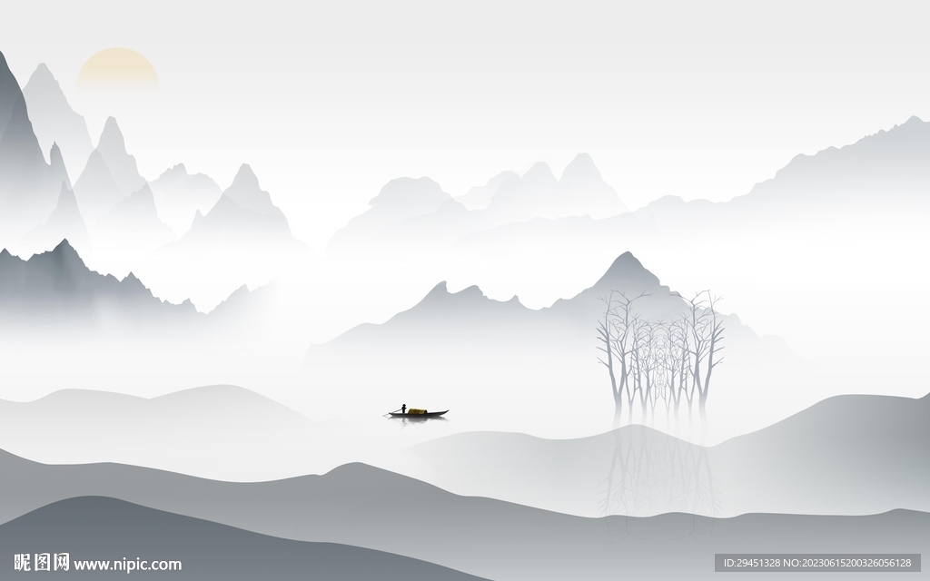 大气 简奢意境山水 Tif分层