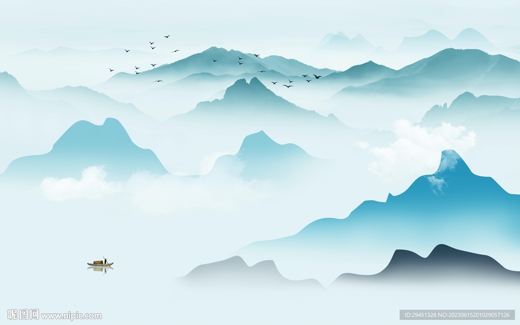 人气 简奢意境山水 Tif分层