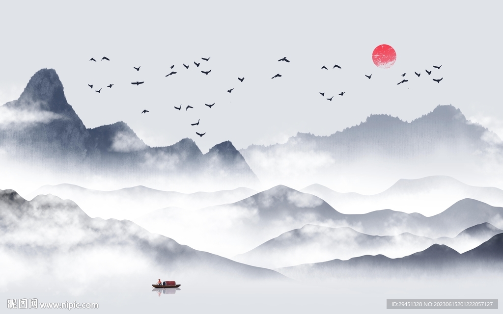 最新 简奢意境山水 Tif分层