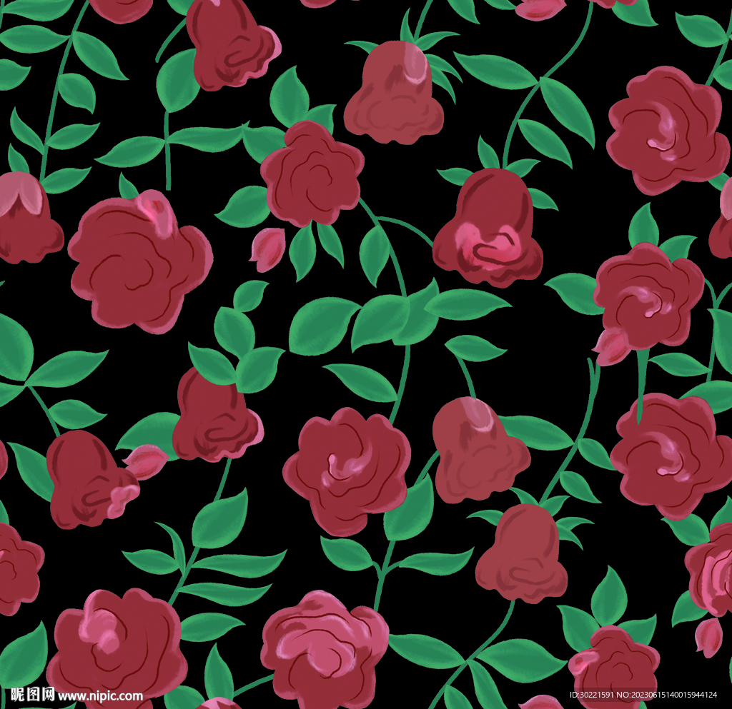 手绘花 玫瑰 炫彩 