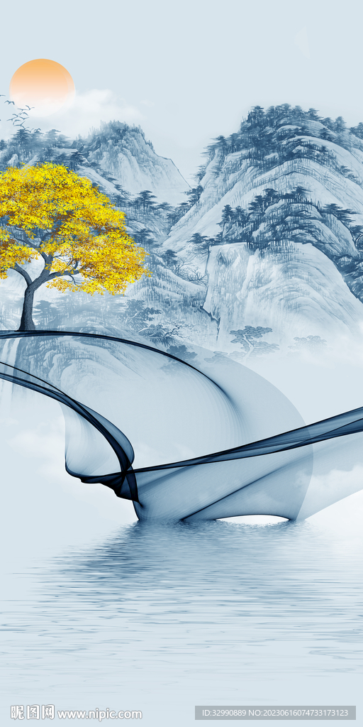 别墅 最新款玄关画 tiF分层