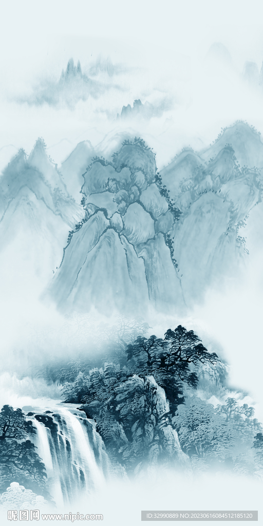 蓝色 大气新品玄关 Tif分层