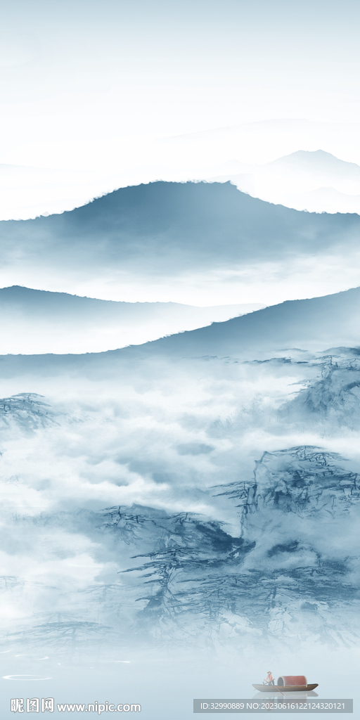 蓝色 大气简意玄关 Tif分层