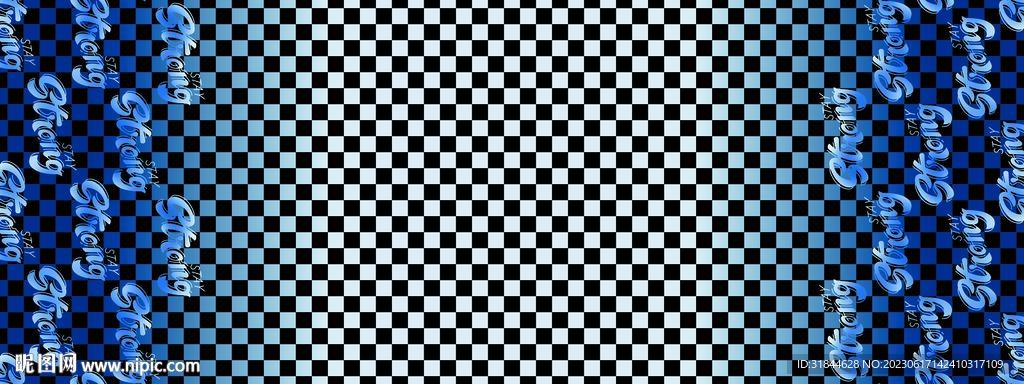 渐变方格男装定位花