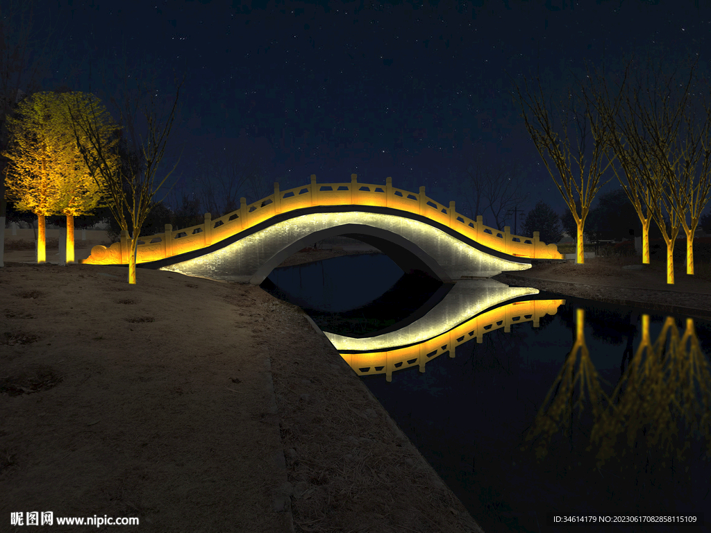 公园拱桥夜景亮化