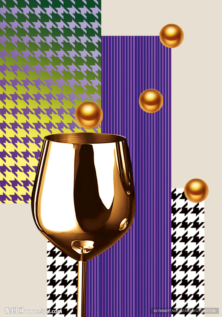 金属酒杯吊坠艺术挂画装饰画