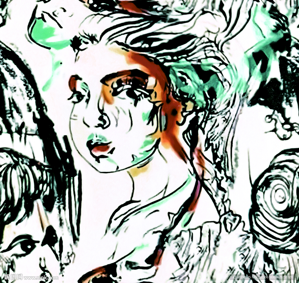 大牌数码印花抽象