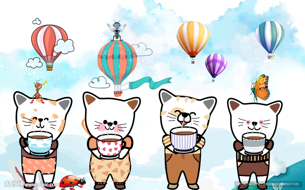 卡通儿童房背景墙