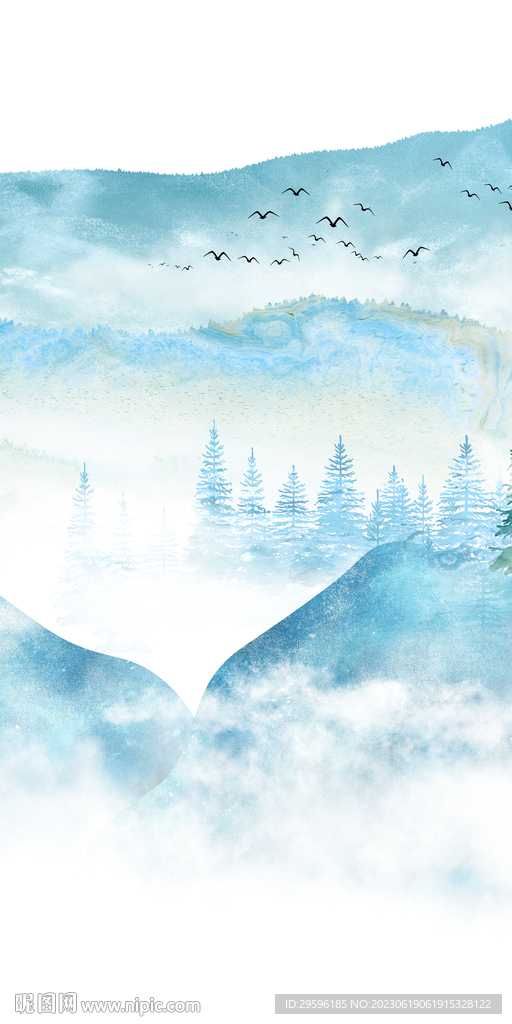 蓝色 高档最新玄关 Tif分层