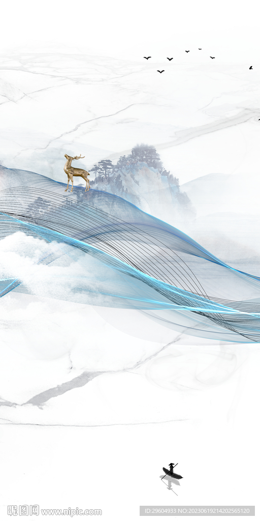 新品 极简中式玄关 Tif分层