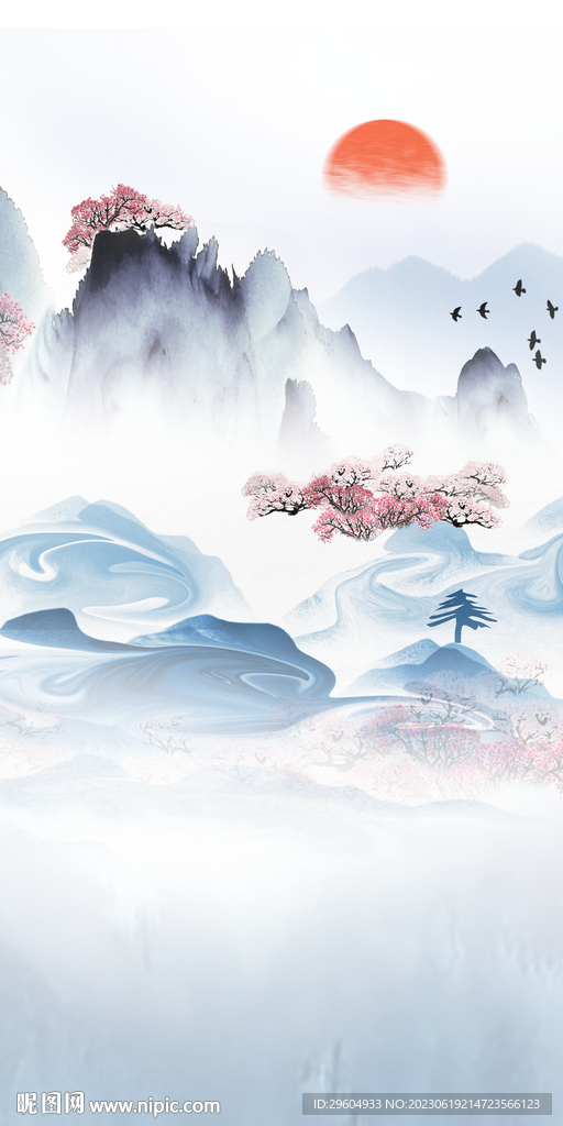 意境 极简中式玄关 Tif分层