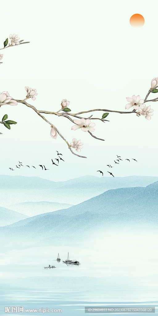 人气 极简中式玄关 Tif分层