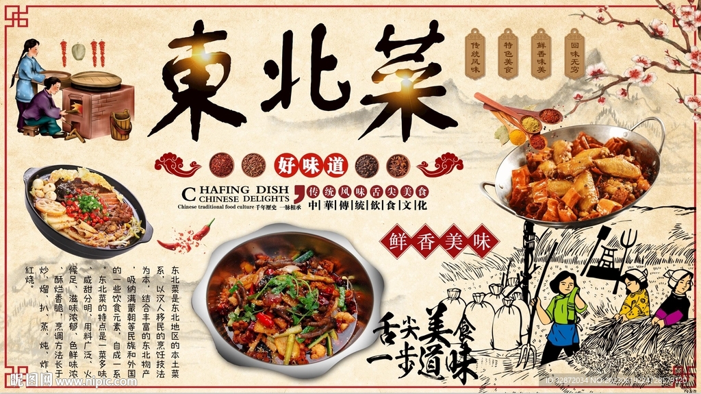 东北菜背景墙