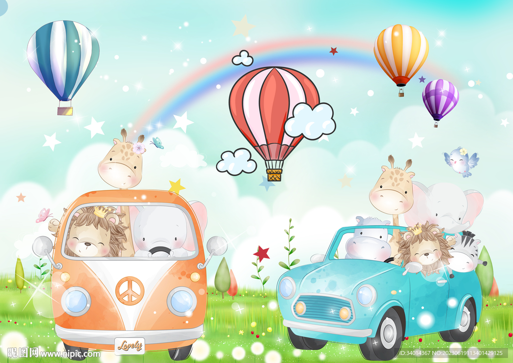 卡通动物汽车乐园